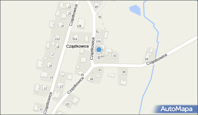 Cząstkowice, Cząstkowice, 92, mapa Cząstkowice