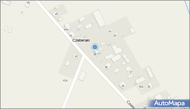 Czeberaki, Czeberaki, 39, mapa Czeberaki