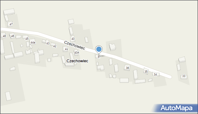 Czechowiec, Czechowiec, 37, mapa Czechowiec