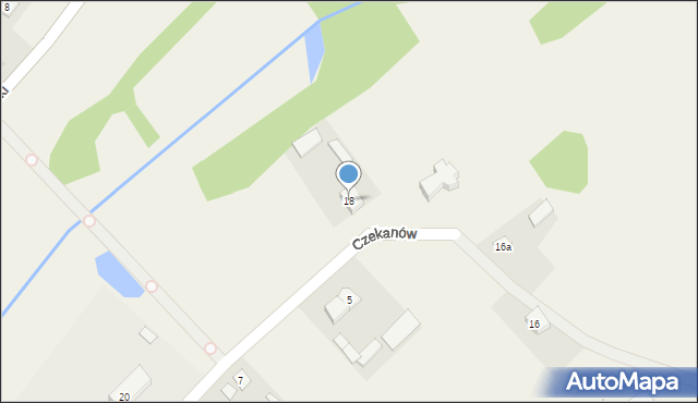 Czekanów, Czekanów, 18, mapa Czekanów