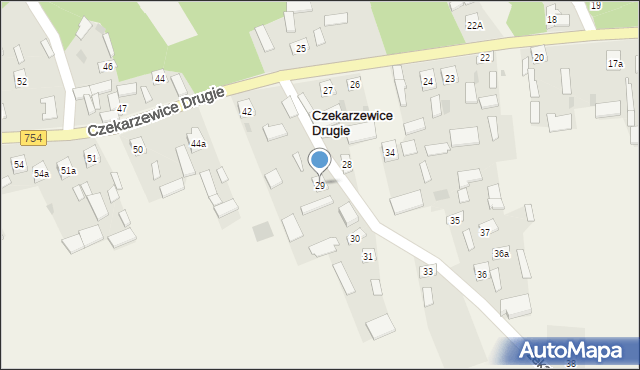 Czekarzewice Drugie, Czekarzewice Drugie, 29, mapa Czekarzewice Drugie