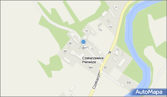 Czekarzewice Pierwsze, Czekarzewice Pierwsze, 66, mapa Czekarzewice Pierwsze