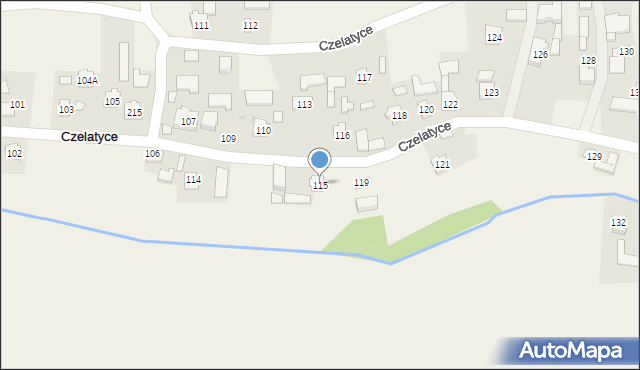 Czelatyce, Czelatyce, 115, mapa Czelatyce