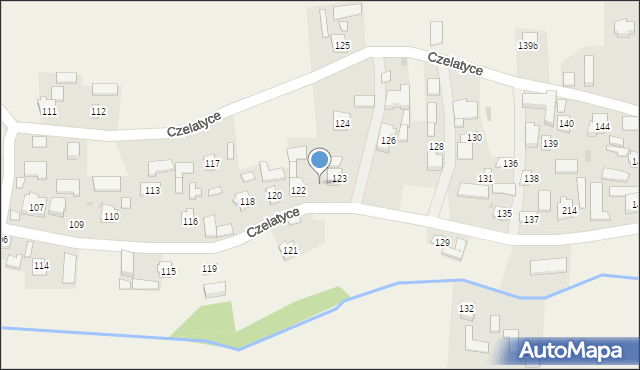 Czelatyce, Czelatyce, 123A, mapa Czelatyce