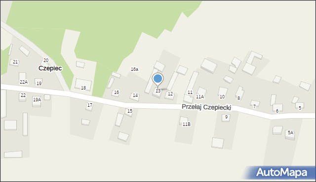 Czepiec, Czepiec, 13, mapa Czepiec