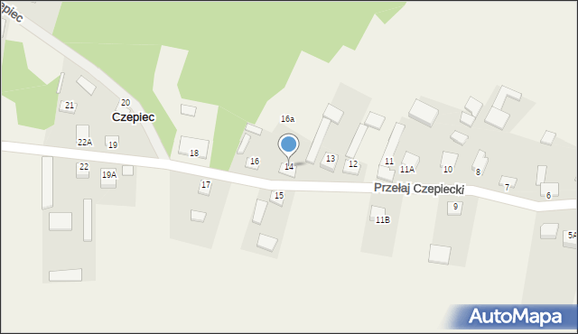 Czepiec, Czepiec, 14, mapa Czepiec