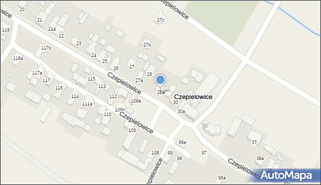 Czepielowice, Czepielowice, 28a, mapa Czepielowice