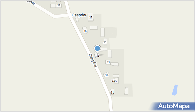 Czepów, Czepów, 34, mapa Czepów