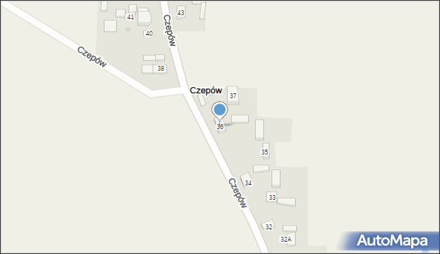 Czepów, Czepów, 36, mapa Czepów