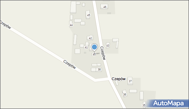 Czepów, Czepów, 40, mapa Czepów