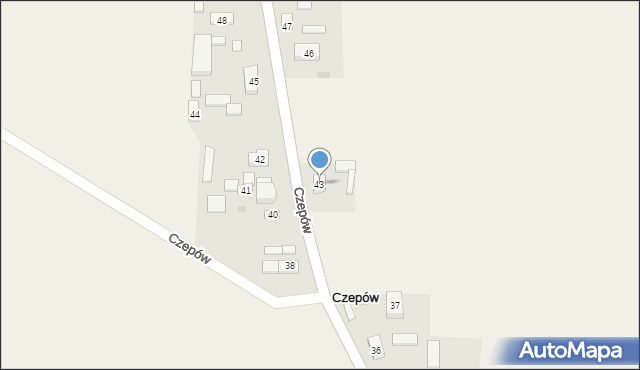 Czepów, Czepów, 43, mapa Czepów