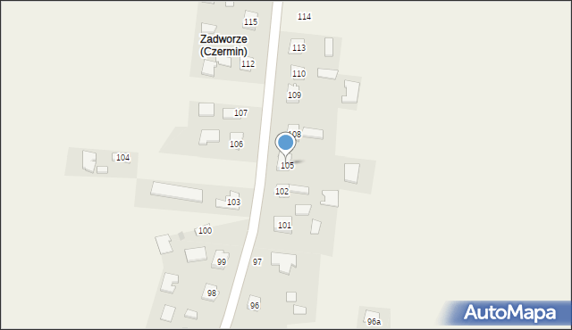 Czermin, Czermin, 105, mapa Czermin