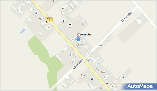 Czernidła, Czernidła, 9, mapa Czernidła