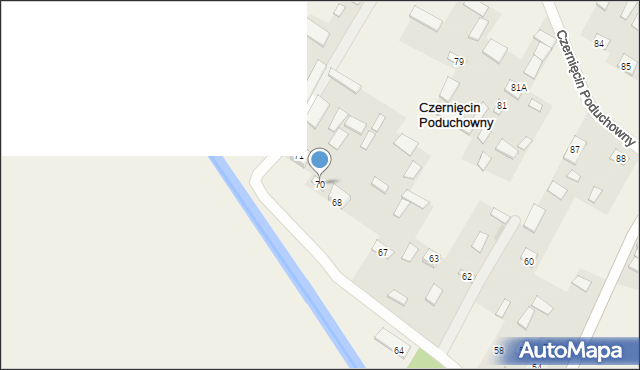 Czernięcin Poduchowny, Czernięcin Poduchowny, 70, mapa Czernięcin Poduchowny