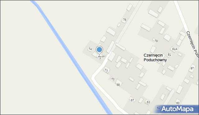 Czernięcin Poduchowny, Czernięcin Poduchowny, 72, mapa Czernięcin Poduchowny