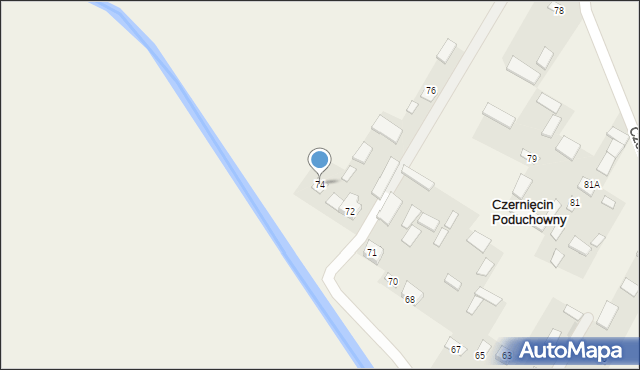 Czernięcin Poduchowny, Czernięcin Poduchowny, 74, mapa Czernięcin Poduchowny