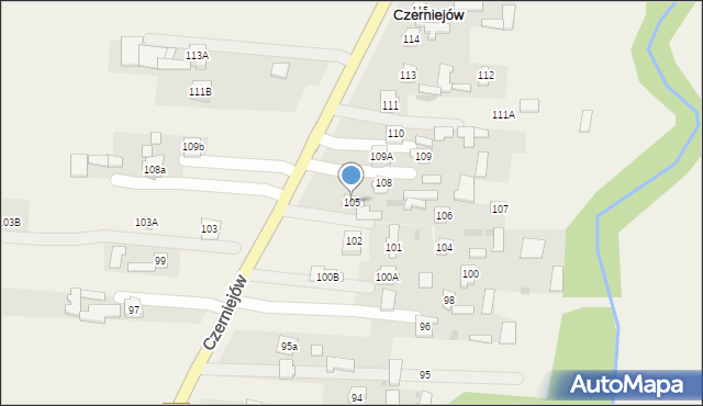 Czerniejów, Czerniejów, 105, mapa Czerniejów