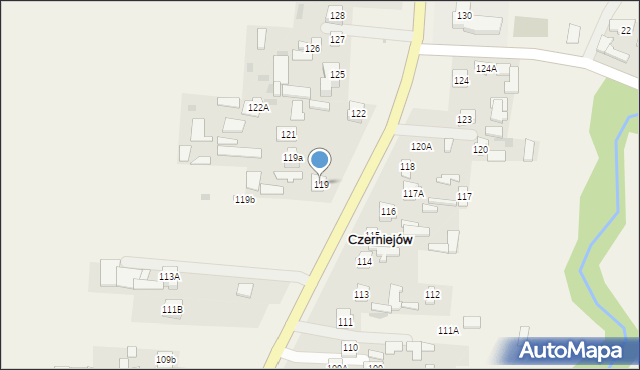 Czerniejów, Czerniejów, 119, mapa Czerniejów