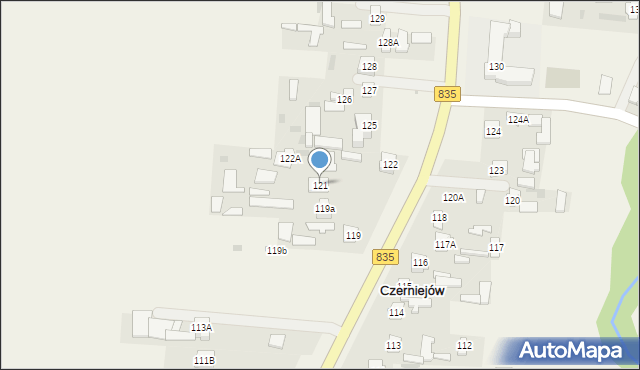 Czerniejów, Czerniejów, 121, mapa Czerniejów