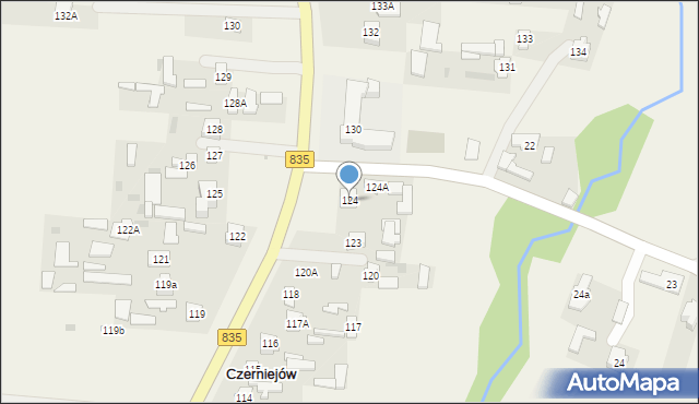 Czerniejów, Czerniejów, 124, mapa Czerniejów