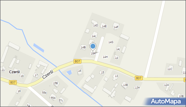 Czerśl, Czerśl, 14A, mapa Czerśl