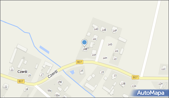 Czerśl, Czerśl, 14B, mapa Czerśl