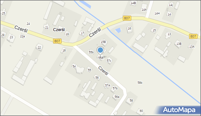 Czerśl, Czerśl, 55A, mapa Czerśl