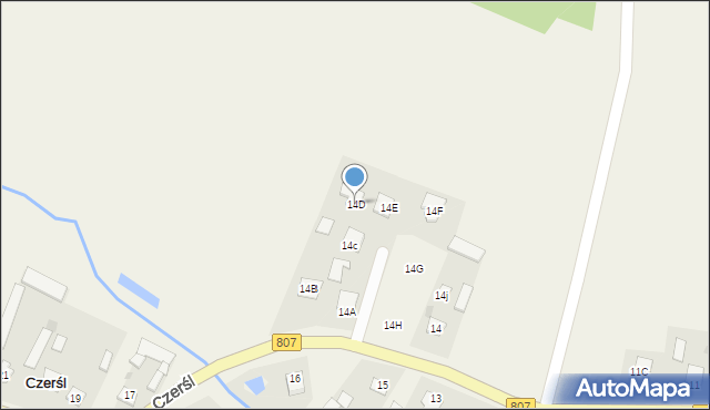 Czerśl, Czerśl-Kolonia, 14D, mapa Czerśl