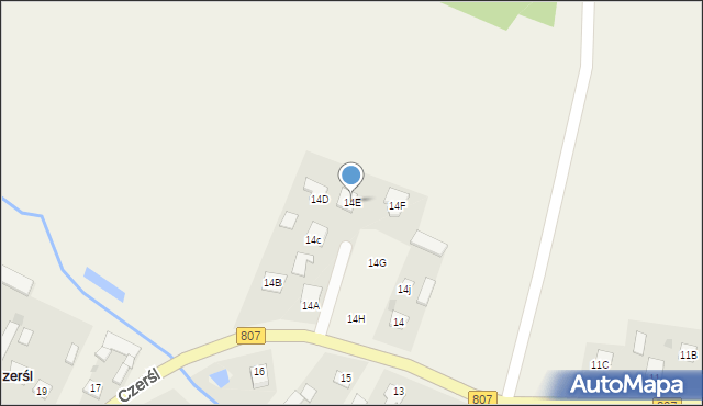 Czerśl, Czerśl-Kolonia, 14E, mapa Czerśl