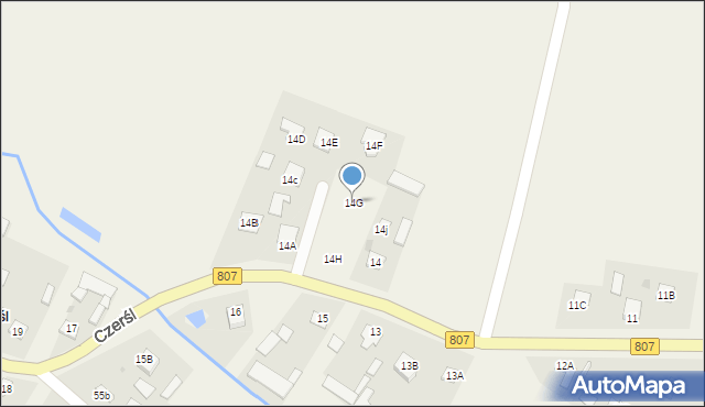 Czerśl, Czerśl-Kolonia, 14G, mapa Czerśl