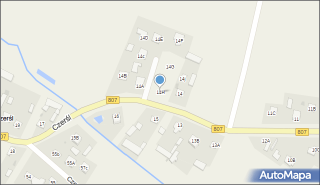 Czerśl, Czerśl-Kolonia, 14H, mapa Czerśl