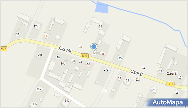 Czerśl, Czerśl-Kolonia, 32, mapa Czerśl