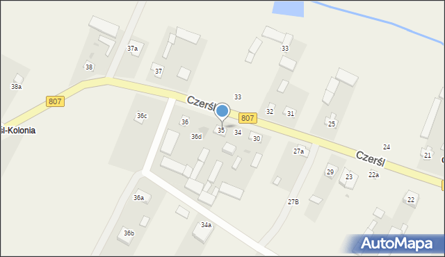 Czerśl, Czerśl-Kolonia, 35, mapa Czerśl