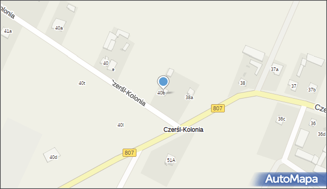 Czerśl, Czerśl-Kolonia, 40B, mapa Czerśl