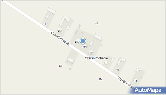 Czerśl, Czerśl-Kolonia, 48A, mapa Czerśl