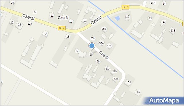 Czerśl, Czerśl-Kolonia, 55, mapa Czerśl