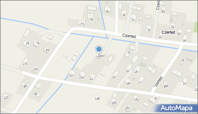 Czerteż, Czerteż, 23a, mapa Czerteż