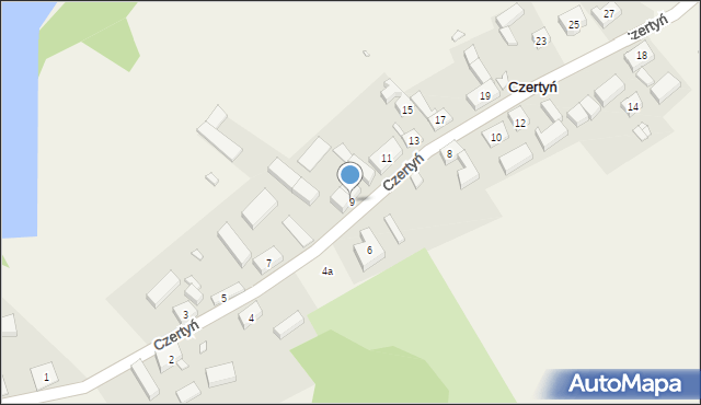 Czertyń, Czertyń, 9, mapa Czertyń