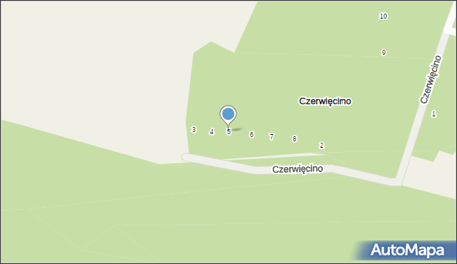 Czerwięcino, Czerwięcino, 5, mapa Czerwięcino