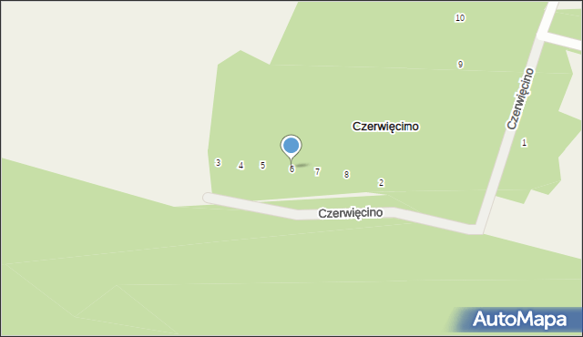 Czerwięcino, Czerwięcino, 6, mapa Czerwięcino