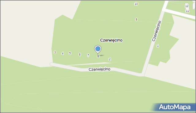 Czerwięcino, Czerwięcino, 8, mapa Czerwięcino