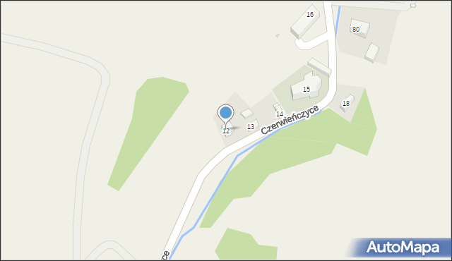Czerwieńczyce, Czerwieńczyce, 12, mapa Czerwieńczyce