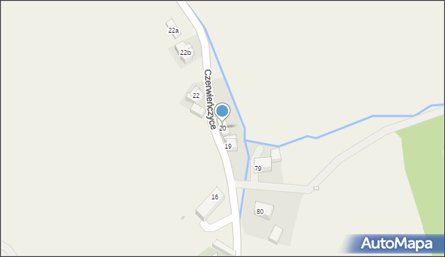 Czerwieńczyce, Czerwieńczyce, 20, mapa Czerwieńczyce