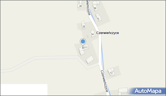 Czerwieńczyce, Czerwieńczyce, 33, mapa Czerwieńczyce