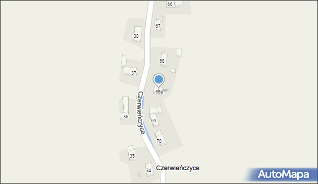 Czerwieńczyce, Czerwieńczyce, 68a, mapa Czerwieńczyce