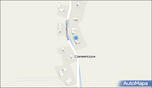 Czerwieńczyce, Czerwieńczyce, 70, mapa Czerwieńczyce