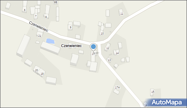 Czerwieniec, Czerwieniec, 17, mapa Czerwieniec