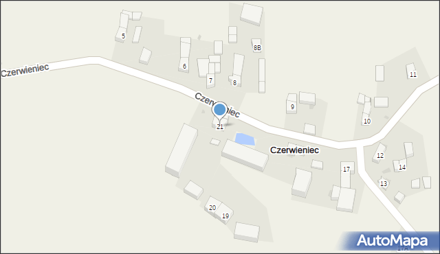 Czerwieniec, Czerwieniec, 21, mapa Czerwieniec