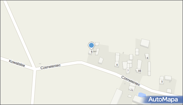 Czerwieniec, Czerwieniec, 5, mapa Czerwieniec