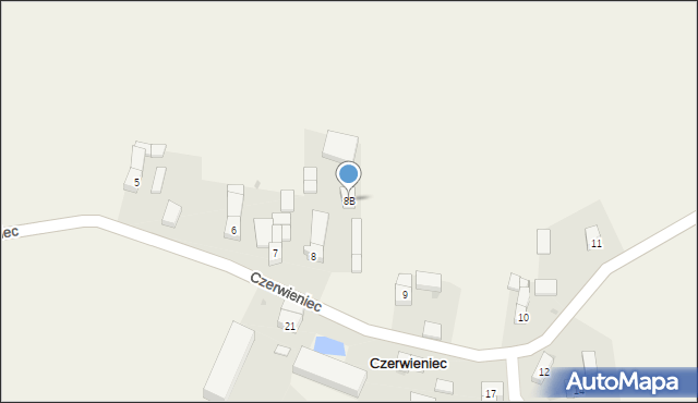 Czerwieniec, Czerwieniec, 8B, mapa Czerwieniec